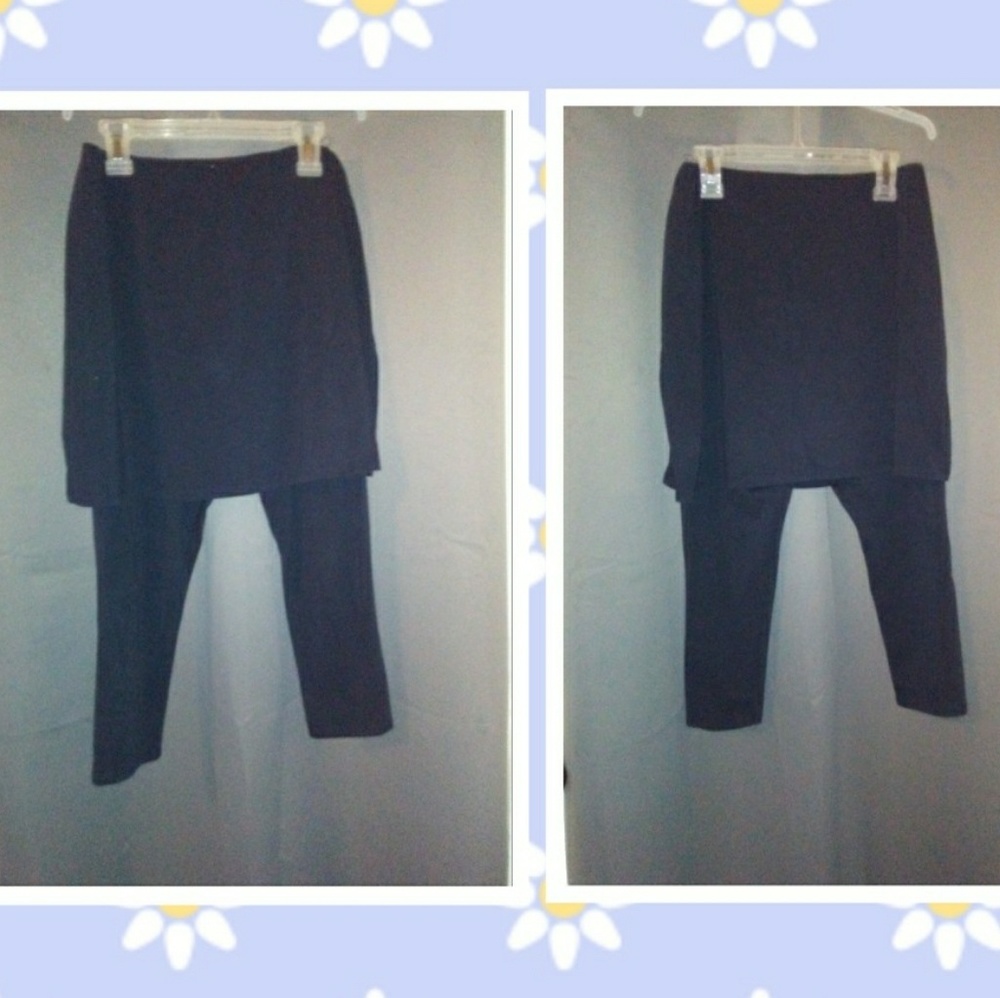 Capri length skirted leggings